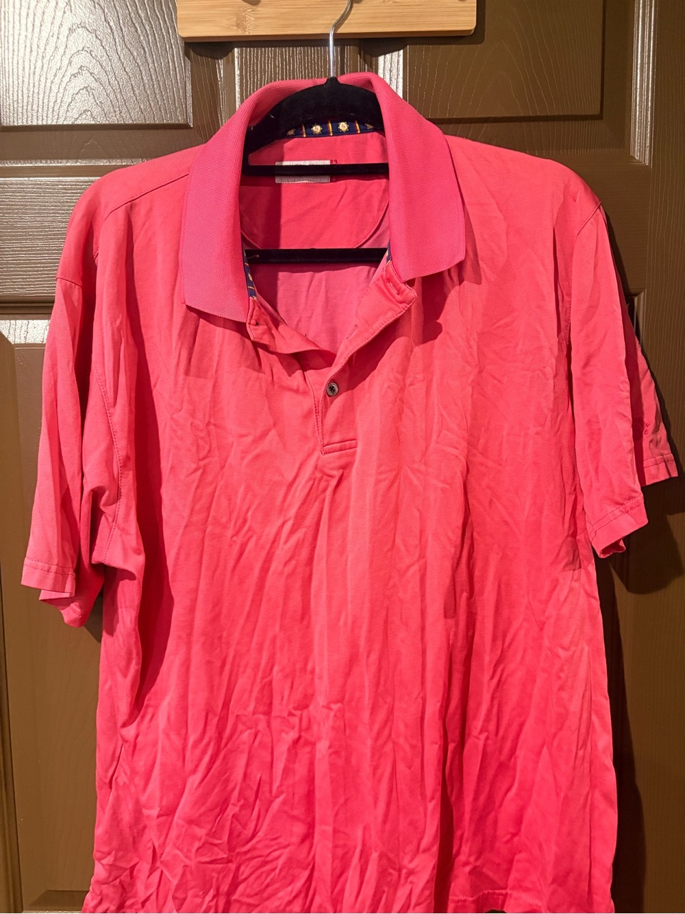Hogan Red Men’s Polo with Navy Crest-Trim